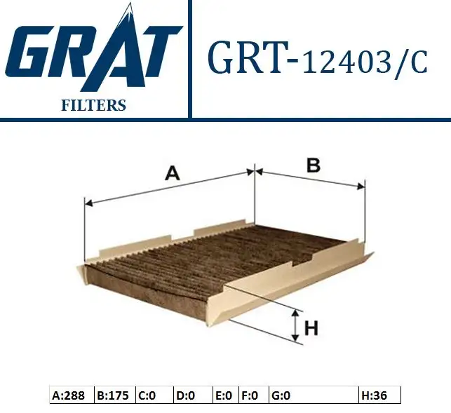 GRAT 12403C Polen Filtresi (Karbonlu) 6479C2 resmi