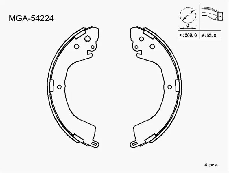 MGA 54224 Arka Fren Balatası MN186402 resmi