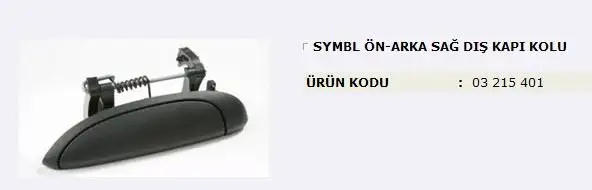 MITA 03215401 Dış Kapı Kolu (Sağ) resmi