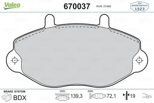 VALEO 670037 Ön Fren Balatası resmi