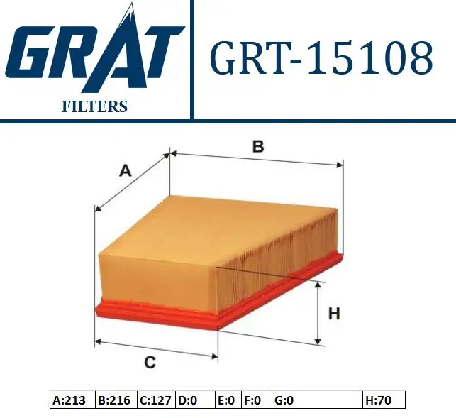 GRAT 15108 Hava Filtresi 6Q0129620 resmi
