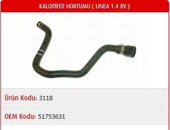 MASTER M3118 Kalorifer Hortumu 51753631 resmi