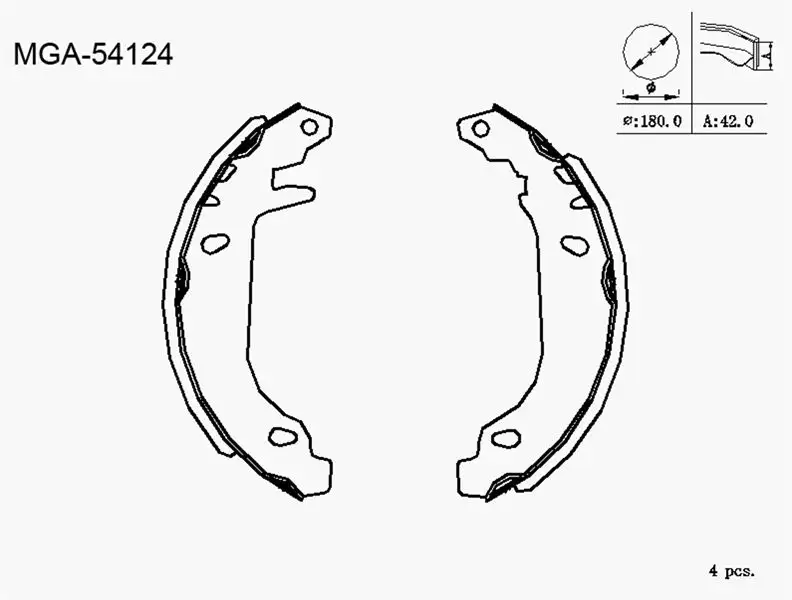 MGA 54124 Arka Fren Balatası 7701202820 resmi