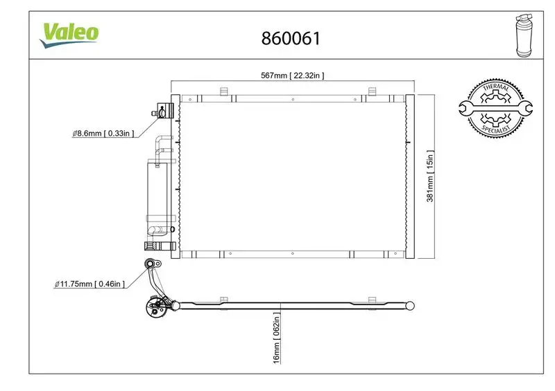 VALEO 860061 Klima Radyatörü AP3119710BB resmi