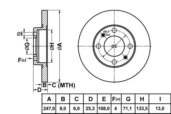 MGA 50152 Arka Fren Diski 4246G6 resmi