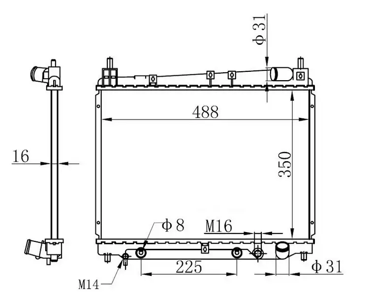 ORIS BTO128016 Radyatör 1640021070 resmi