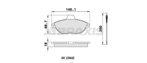 BRAXIS AB0064 Ön Fren Balatası resmi