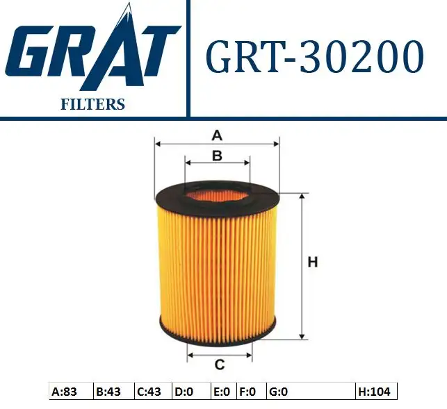 GRAT 30200 Yağ Filtresi 11427512300 resmi