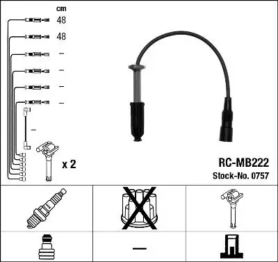NGK 0757 (RCMB222) Buji Kablosu A1101591818 resmi