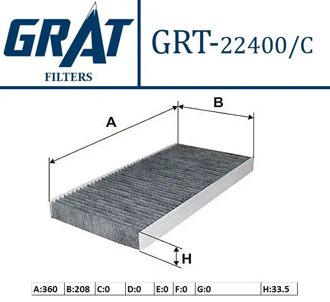 GRAT 22400C Polen Filtresi (Karbonlu) 6398350347 resmi