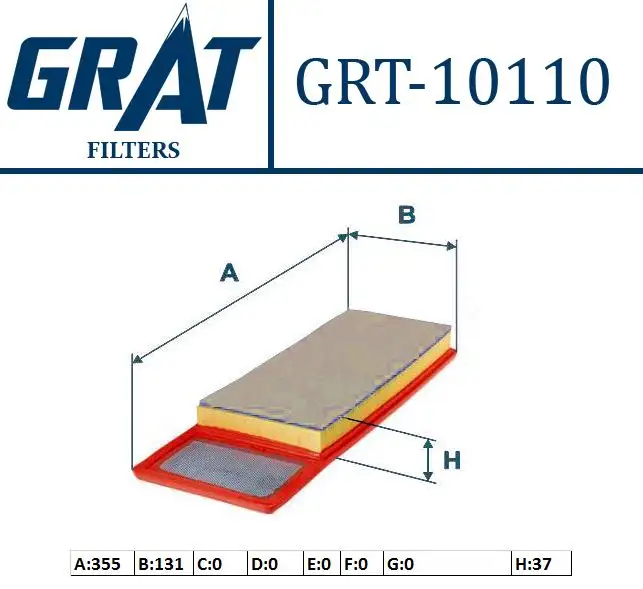 GRAT 10110 Hava Filtresi 51897086 resmi