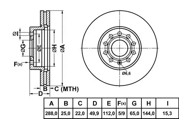 MGA 50210 Ön Fren Diski 1K0615301T resmi