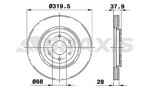 BRAXIS AE0277 Ön Fren Diski 40206EB320 resmi