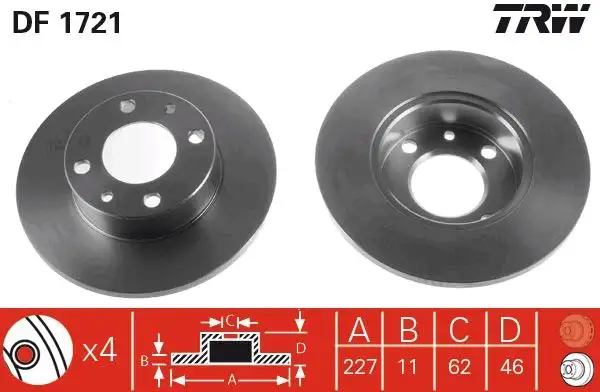 TRW DF1721 Ön Fren Diski resmi