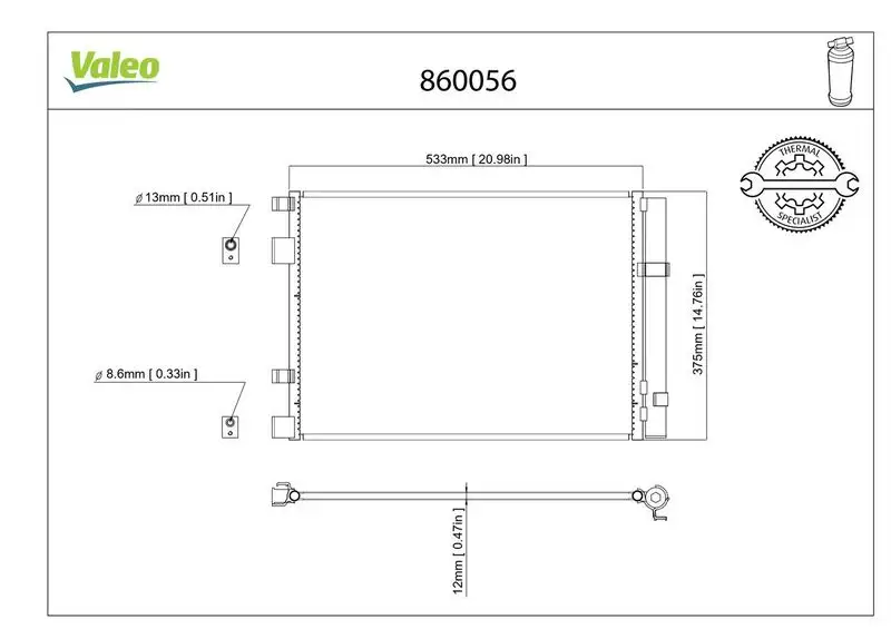 VALEO 860056 Klima Radyatörü 976061R300 resmi