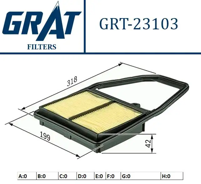 GRAT 23103 Hava Filtresi 17220PLD000 resmi