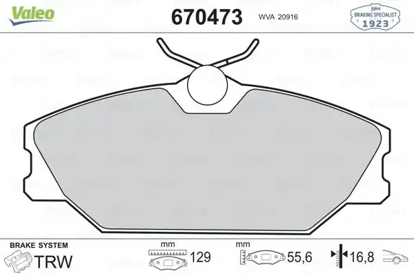 VALEO 670473 Ön Fren Balatası resmi