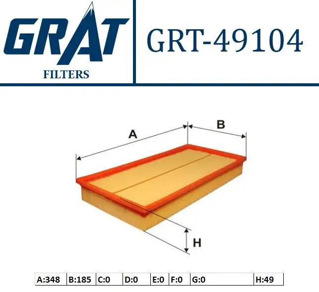 GRAT 49104 Hava Filtresi 9186262 resmi