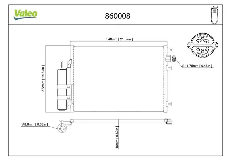 VALEO 860008 Klima Radyatörü 8200086193 resmi