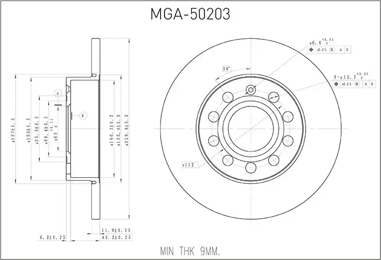 MGA 50203 Arka Fren Diski 1K0615601AC resmi