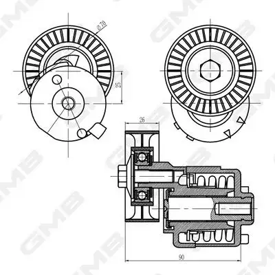 GMB GAT32760 Kayış Gergi Kütüğü 1E0315980 resmi