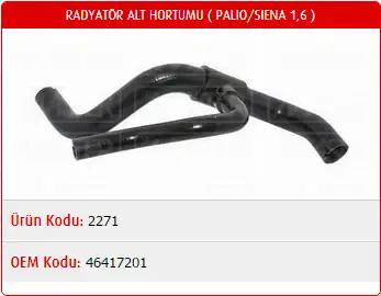 MASTER M2271 Radyatör Alt Hortumu 46417201 resmi