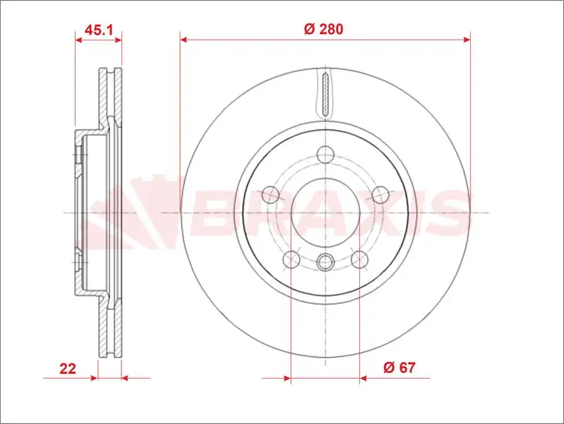 BRAXIS AE1015 Ön Fren Diski 34116866295 resmi