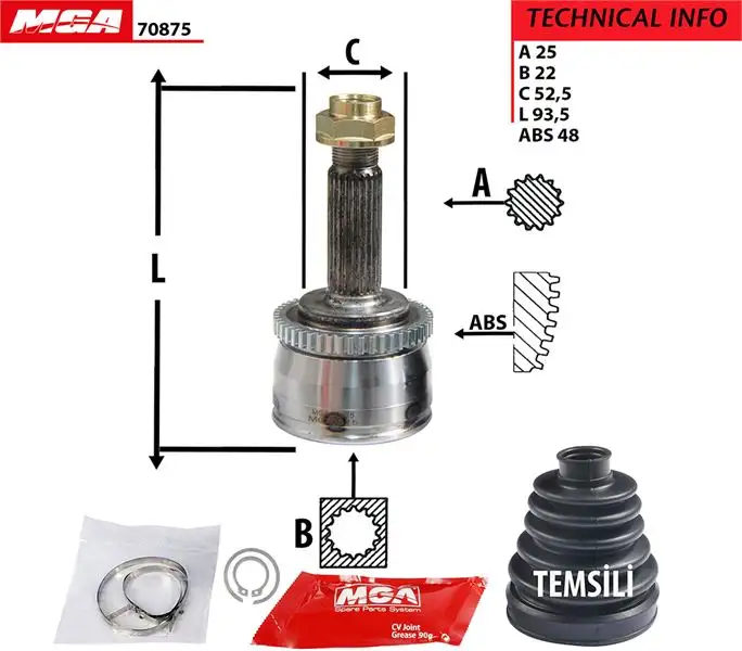 MGA 70875 Aks Kafası (Dış) 495001R000 resmi