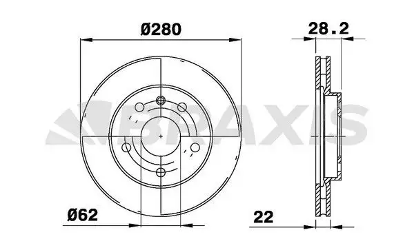 BRAXIS AE0429 Ön Fren Diski 1H0615301A resmi
