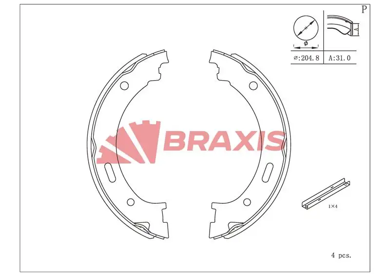 BRAXIS AC0188 El Fren Balatası resmi
