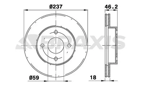 BRAXIS AE0296 Ön Fren Diski 4020672B01 resmi
