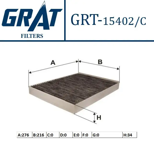 GRAT 15402C Polen Filtresi (Karbonlu) 7H0819631A resmi