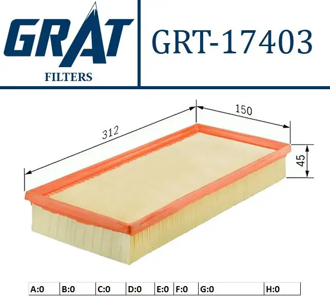GRAT 18107 Hava Filtresi 1780102050 resmi