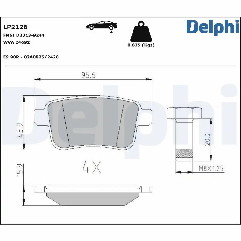 DELPHI LP2126 Arka Fren Balatası resmi