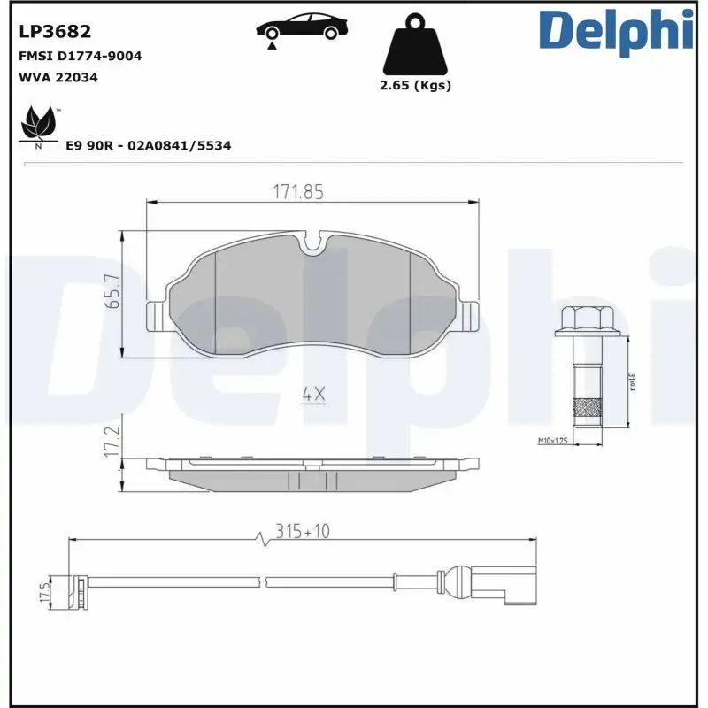 DELPHI LP3682 Ön Fren Balatası resmi