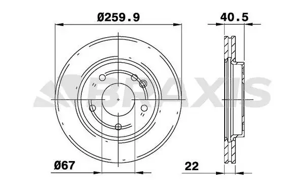 BRAXIS AE0088 Ön Fren Diski A1684210212 resmi