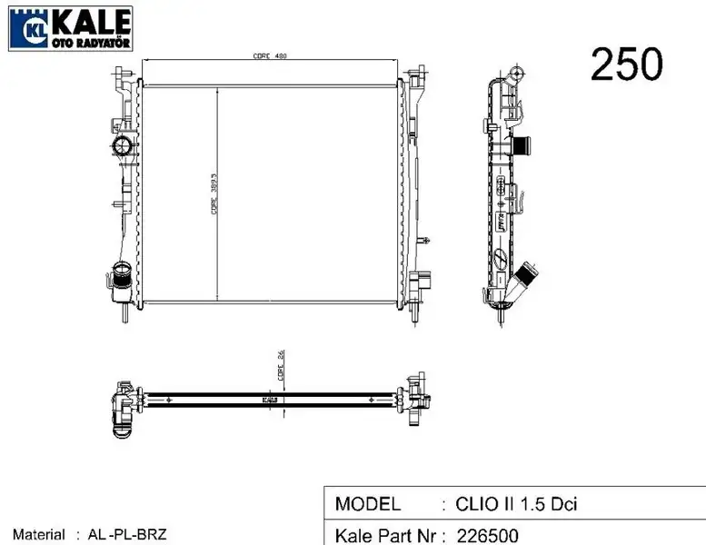 KALE 0528351AB Radyatör resmi
