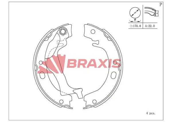 BRAXIS AC0113 El Fren Balatası resmi