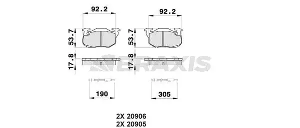BRAXIS AB0035 Ön Fren Balatası 425092 resmi