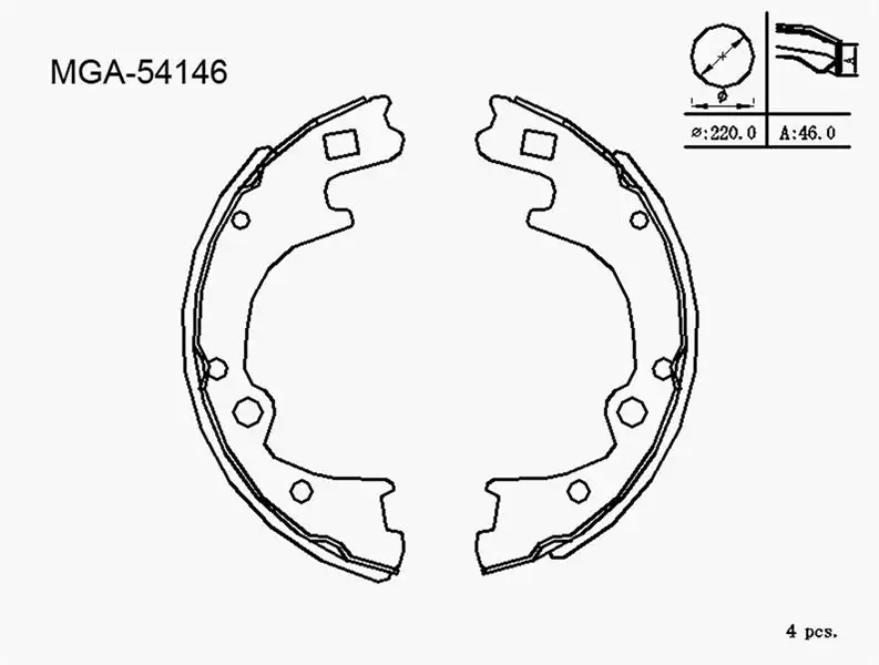 MGA 54146 Arka Fren Balatası 5830544A20 resmi