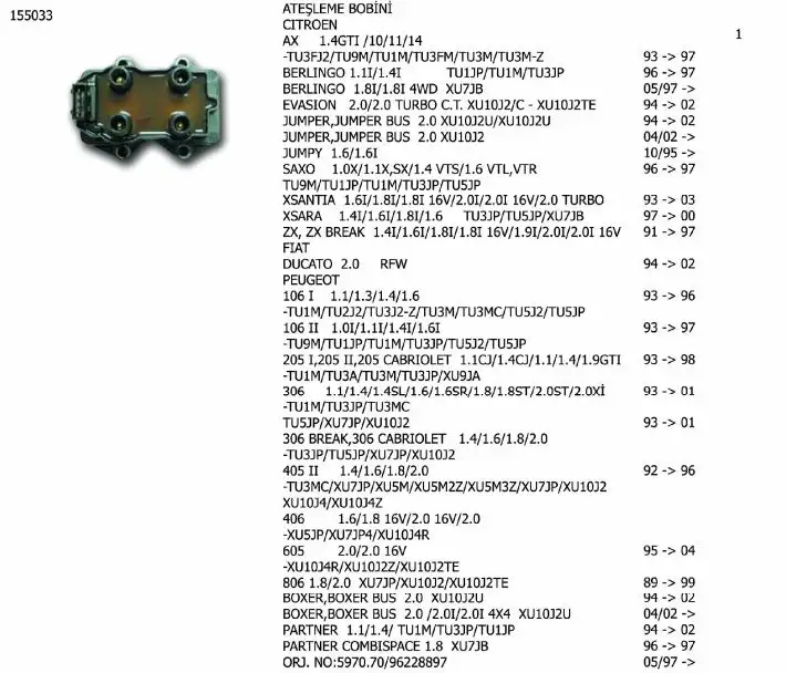 ÜNÜVAR 155033-2 Bobin resmi