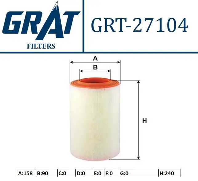 GRAT 27104 Hava Filtresi 51854025 resmi