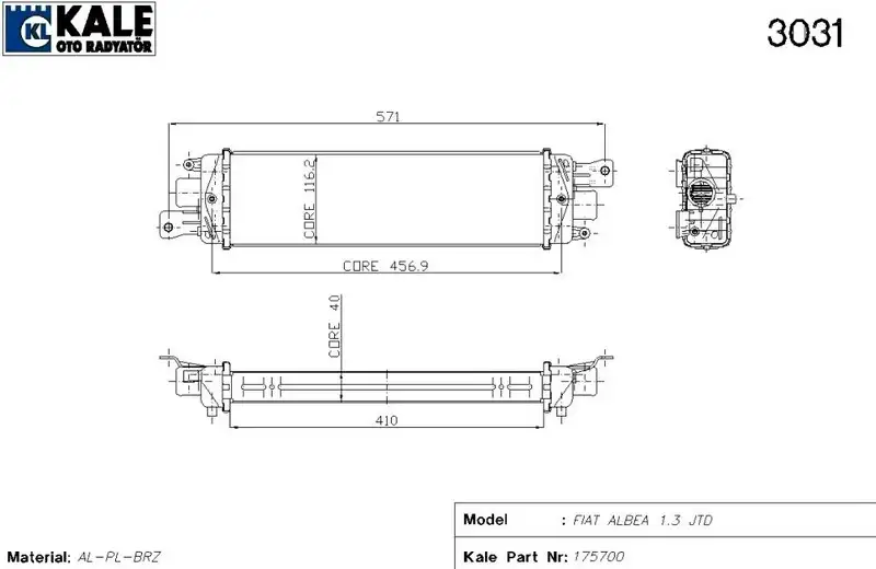 KALE 010CAC020 Turbo Radyatörü resmi