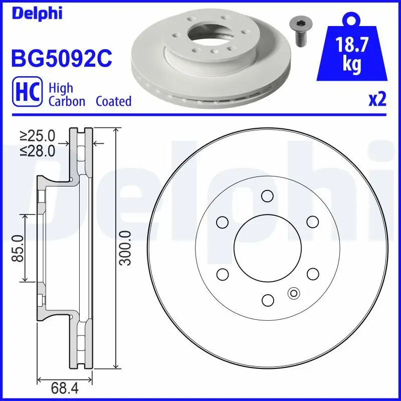 DELPHI BG5092C Ön Fren Diski A9104210100 resmi