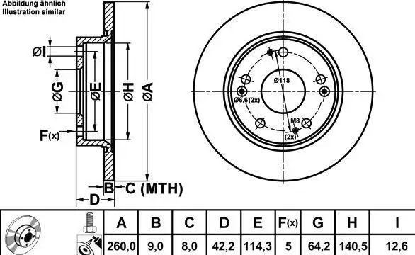 MGA 50298 Arka Fren Diski 42510SNAA00 resmi