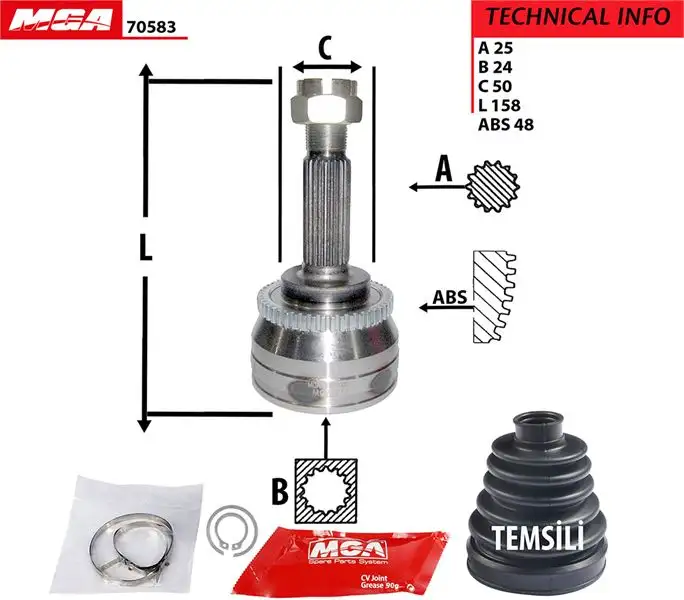MGA 70583 Aks Kafası (Dış) 495911G591 resmi