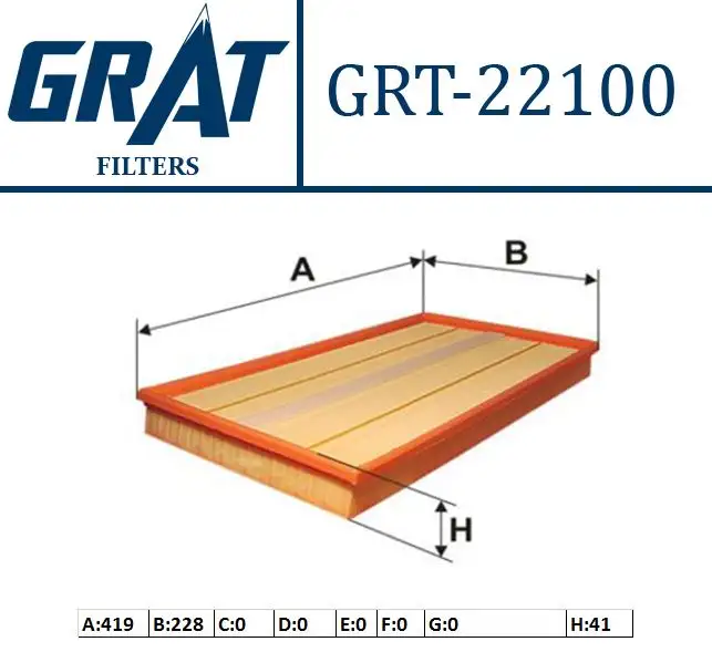 GRAT 22100 Hava Filtresi 901651 resmi