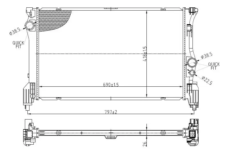 MGA 80768 Radyatör 4475010001 resmi