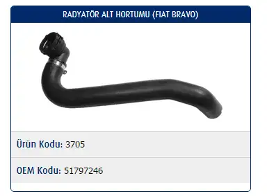 MASTER M3705 Radyatör Alt Hortumu 51797246 resmi