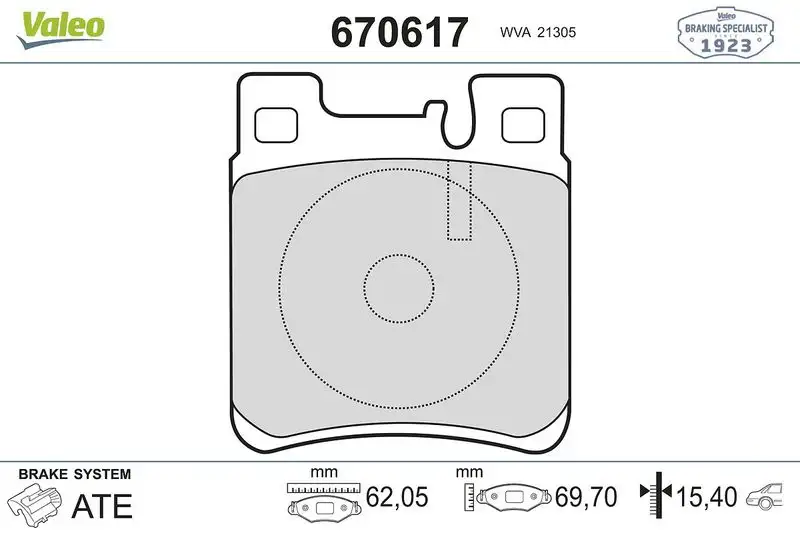 VALEO 670617 Arka Fren Balatası resmi